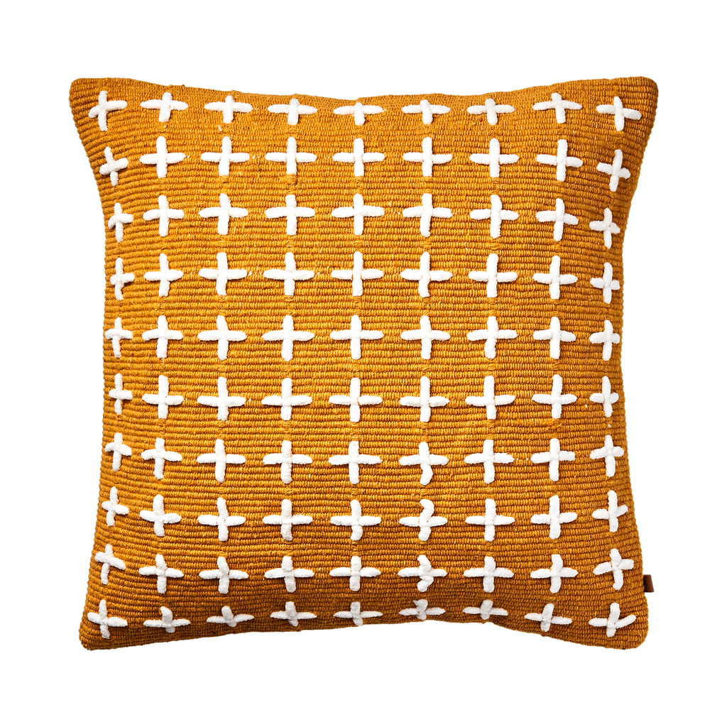 MAJA Cushion cover, Mustard/white