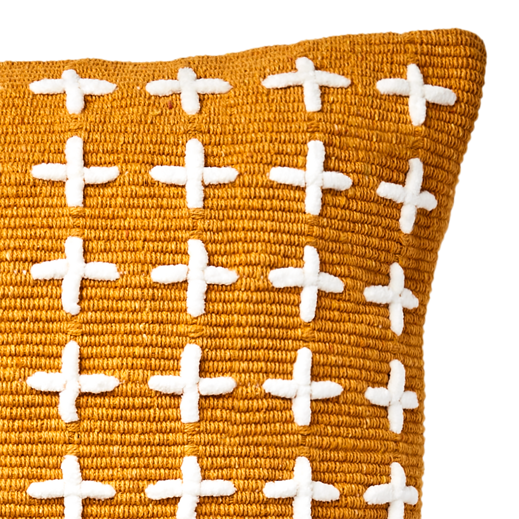 MAJA Cushion cover, Mustard/white