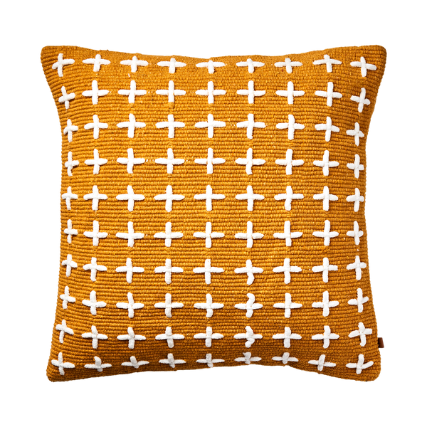 MAJA Cushion cover, Mustard/white