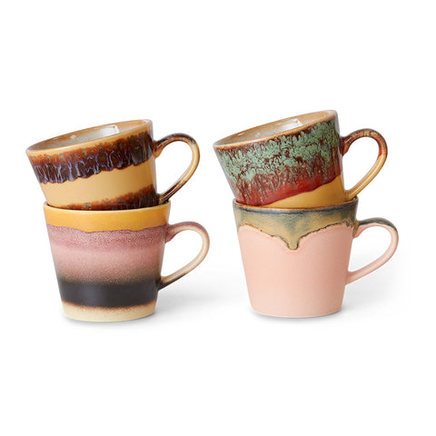 HK Living : 70s ceramics: Cappuccino mugs vista set of 4