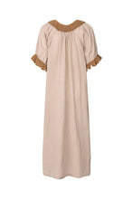 Rabens Saloner Cotton Long Angel Dress - Dorothea Caramel