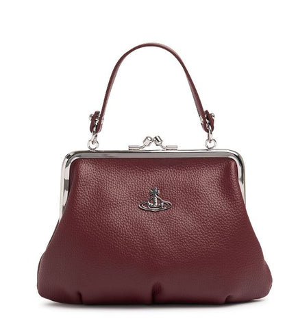 Vivienne Westwood Granny Frame Purse, Burgundy Pu Grain