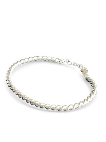 925 lightly Oxidised Silver rope chain bracelet