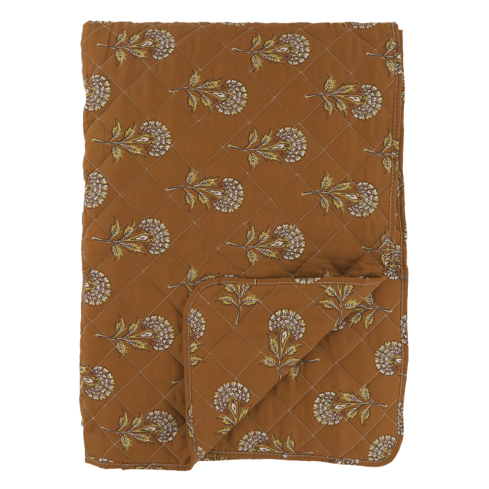 Vintage Quilt Flower Pattern Terracotta