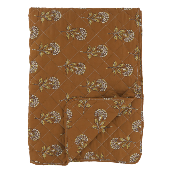 Vintage Quilt Flower Pattern Terracotta