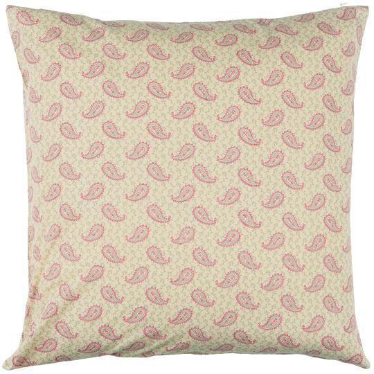 IB Cushion cover beige w/light pink/grey paisley pattern