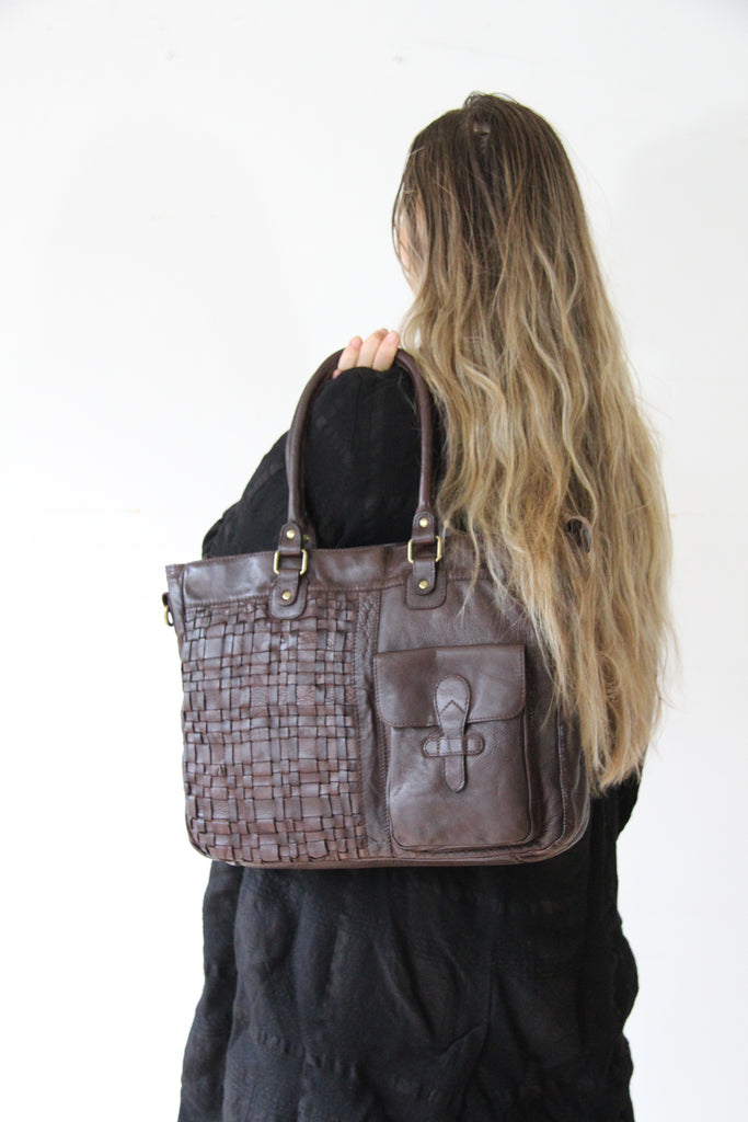 Sienna Bohemian Leather Bag -  Brown