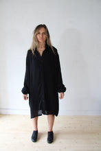 WDTS Shirt Dress in Cotton/Linen  - Black