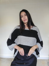 WDTS - Mia 100% wool jumper - black grey stripe