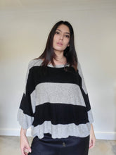 WDTS - Mia 100% wool jumper - black grey stripe