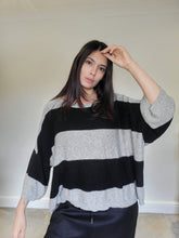 WDTS - Mia 100% wool jumper - black grey stripe