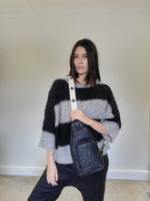 WDTS - Mia - Mohair Sweater- black grey stripe