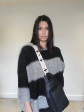 WDTS - Mia - Mohair Sweater- black grey stripe