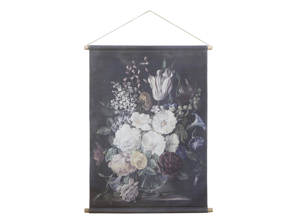 Canvas for hanging w. floral print 22304-00