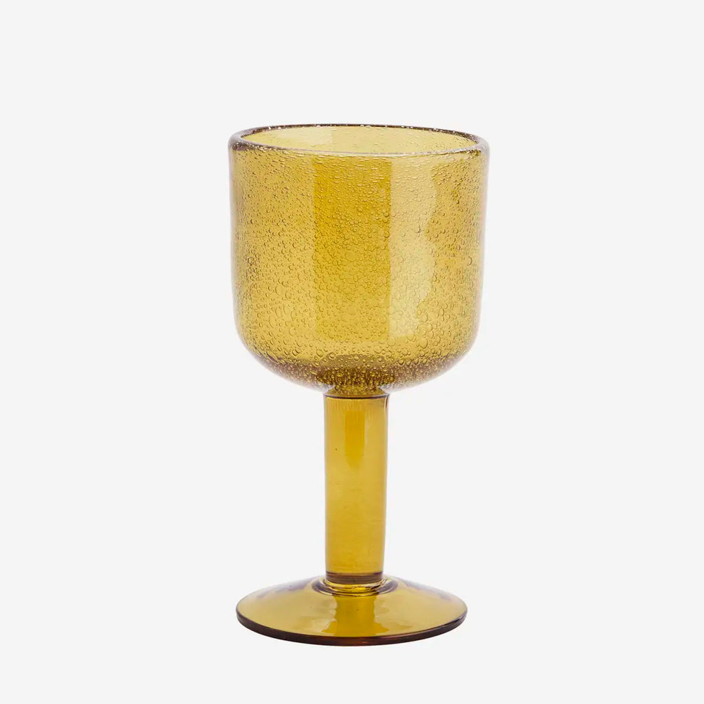 Madam Stoltz Coloured Wine Glass Amber