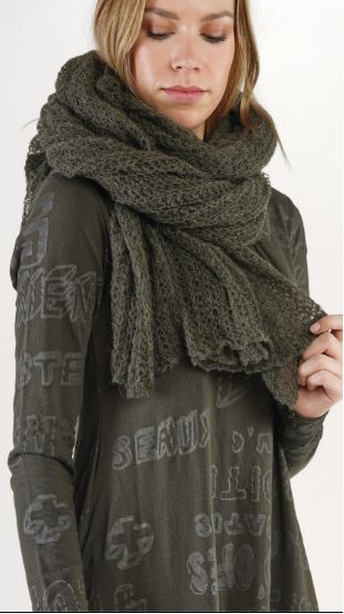 Rundholz AW24 3467703 knitted scarf - camp and black