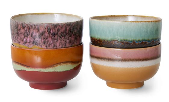 70s ceramics: noodles bowls, Geyser (Set of 4)