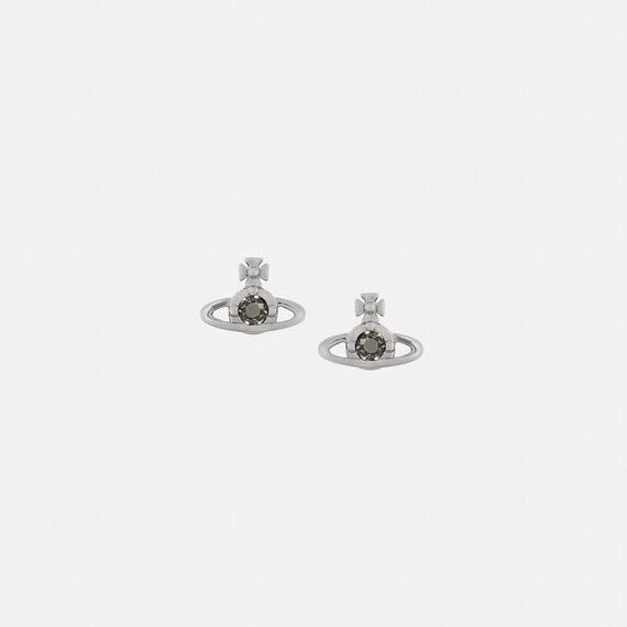 Vivienne Westwood Nano Solitare Earrings - Platinum / Black Diamond