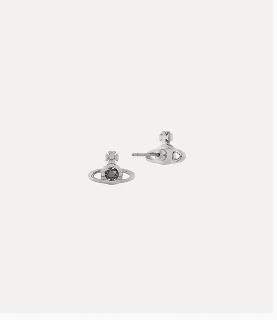 Vivienne Westwood Nano Solitare Earrings - Platinum / Black Diamond