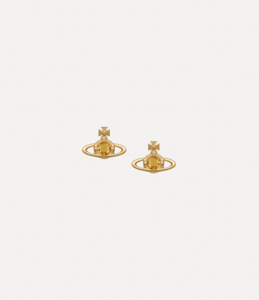 Vivienne Westwood Nano Solitaire Earrings- Gold / Aurum Crystal