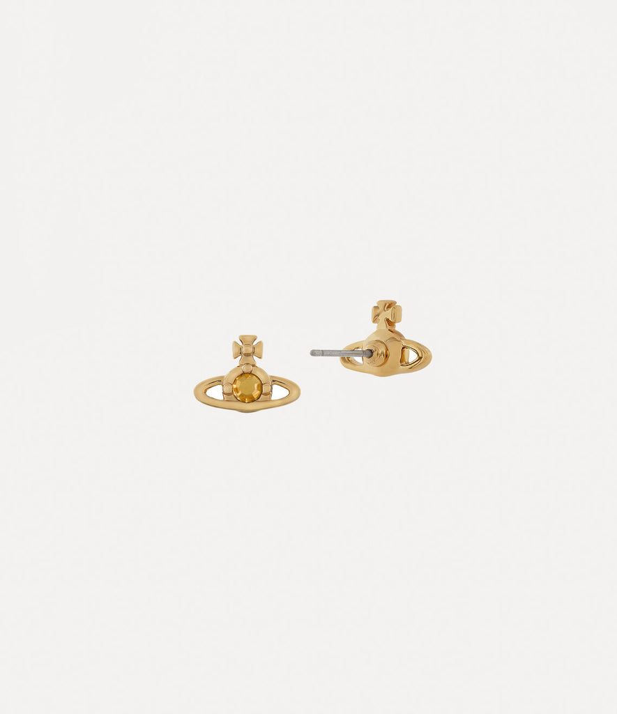 Vivienne Westwood Nano Solitaire Earrings- Gold / Aurum Crystal