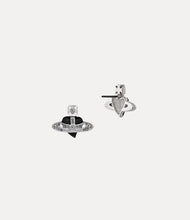 Vivienne Westwood New Diamante Heart Earrings - Platinum Black Diamond