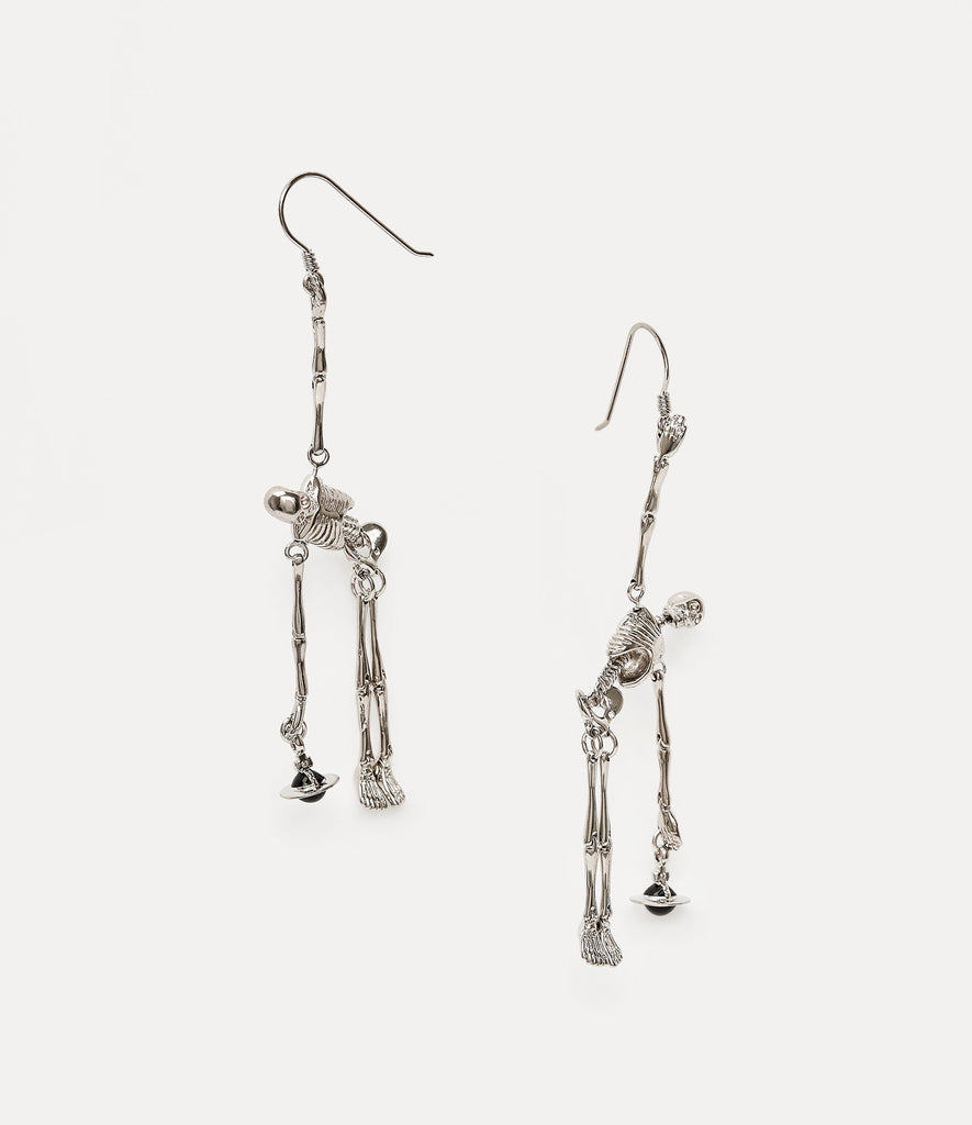 Vivienne Westwood Skeleton Earrings - Platinum/Black