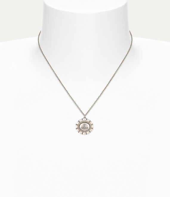 Vivienne Westwood Amaya Necklace - Platinum / Cream Rose Pearl