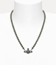 Vivienne Westwood Man. Messaline Choker - Oxidised Silver/Black