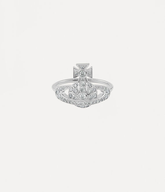 Vivienne Westwood Little Orb Ring PLATINUM-WHITE-CZ