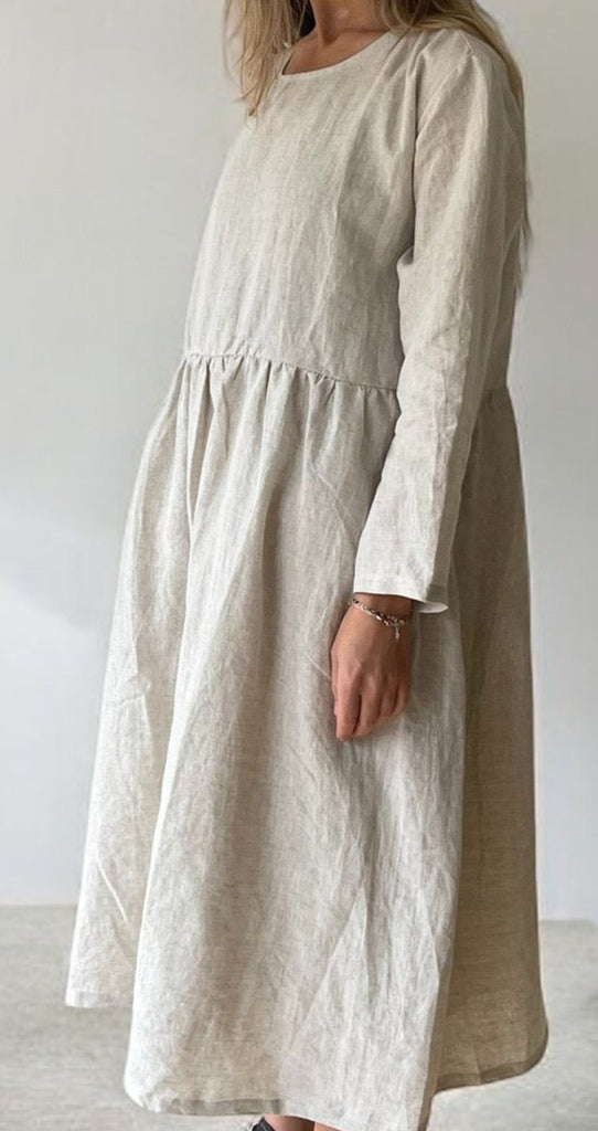 WDTS  Iris dress- Linen - natural