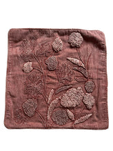 Applique cushion cover washed plum