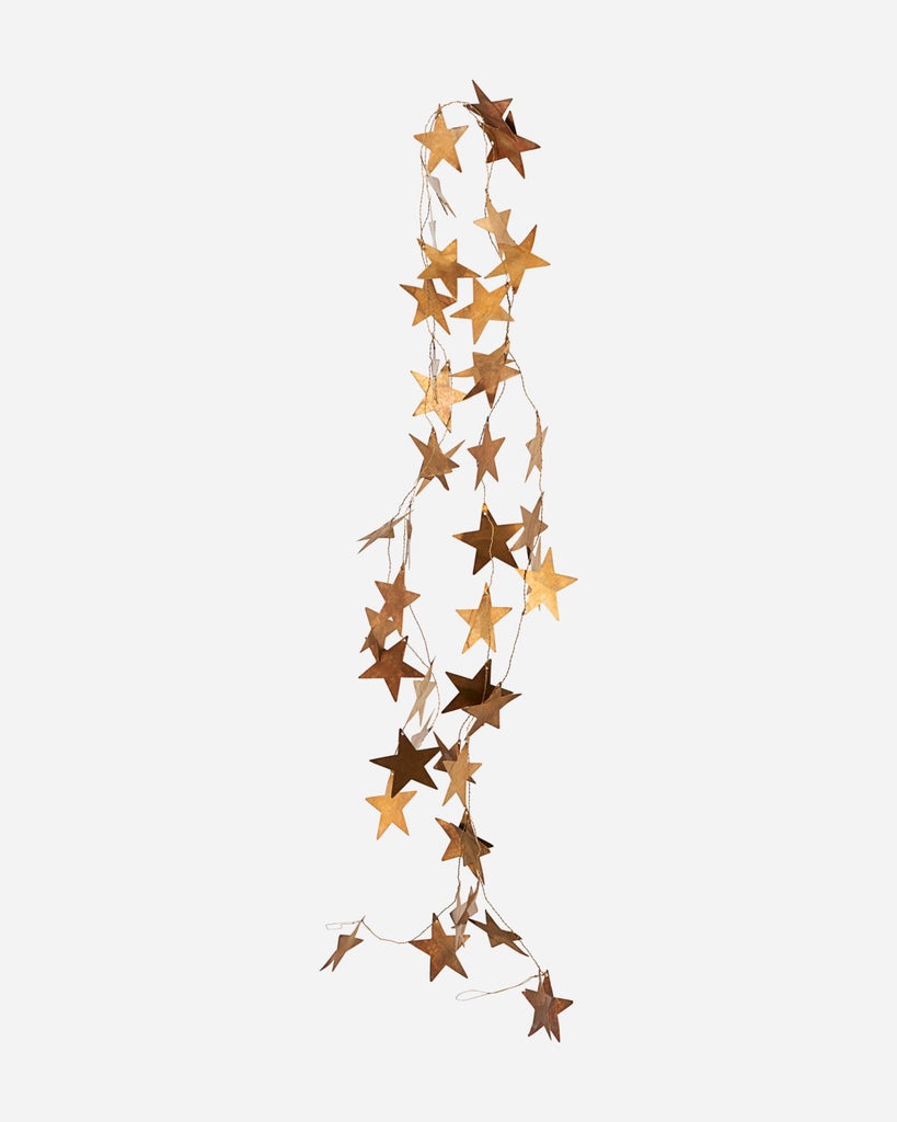 Garland, stars, antique brass