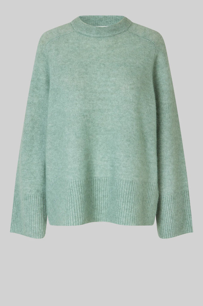 Second Female Brookline Knit Raglan O-Neck - Slate Green