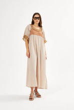 Rabens Saloner Cotton Long Angel Dress - Dorothea Caramel