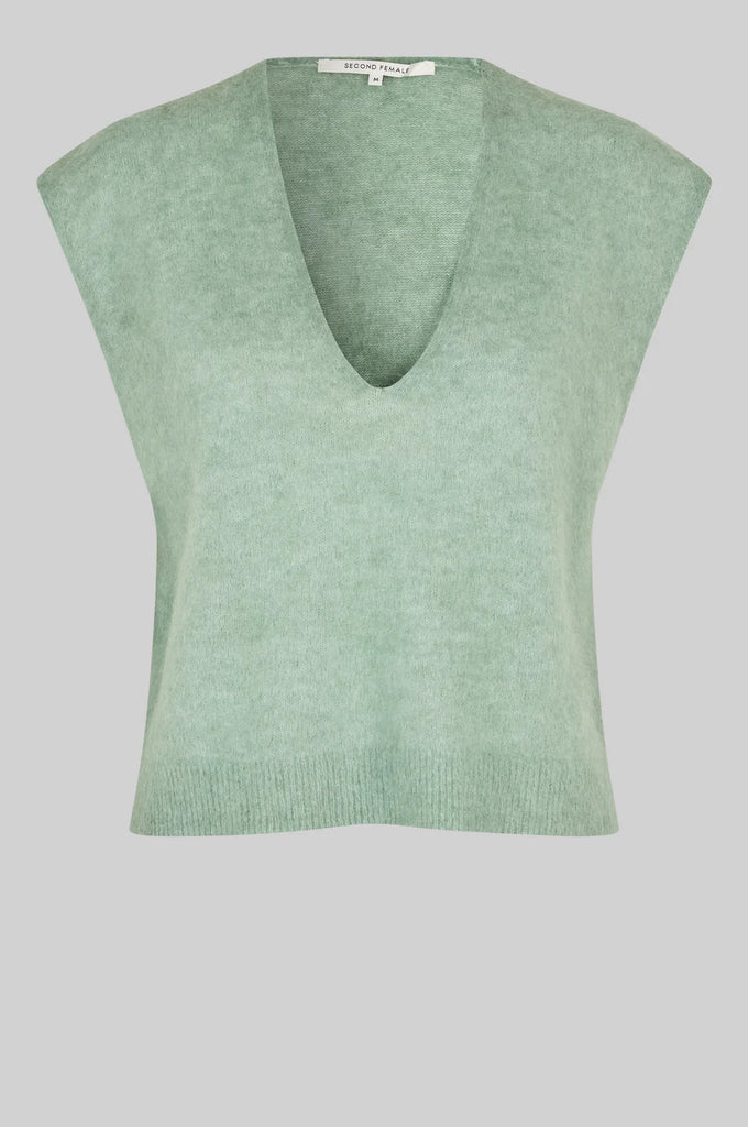 Second Female Camryn Knit Vest - Slate Green