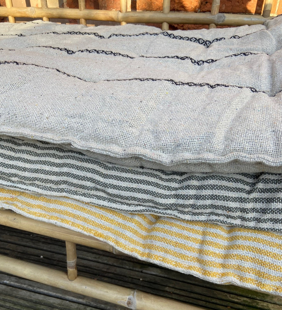 Cream and black stripe mattress