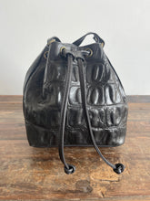 Mini Bucket Bag- Black Croc