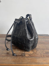 Mini Bucket Bag- Black Croc