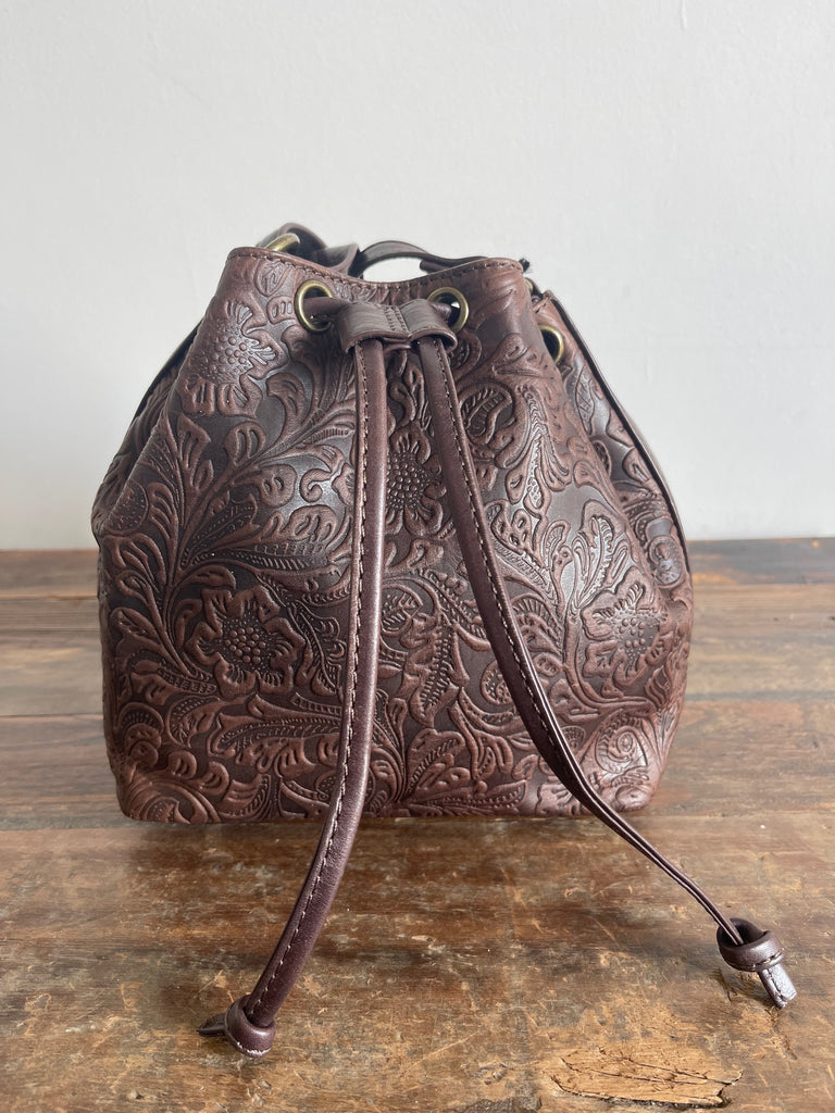 Mini Bucket Bag- Brown Floral