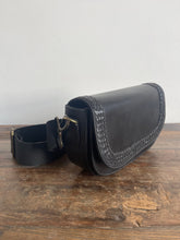 Lena Leather Clutch -  Black