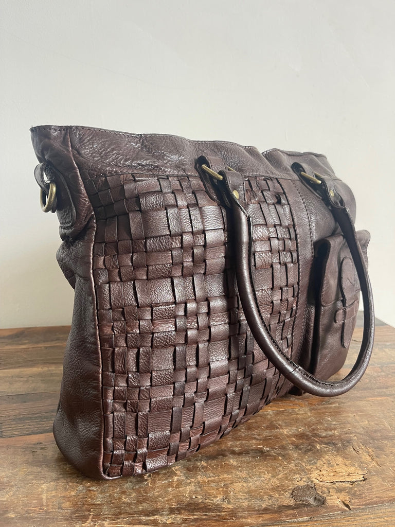 Sienna Bohemian Leather Bag -  Brown