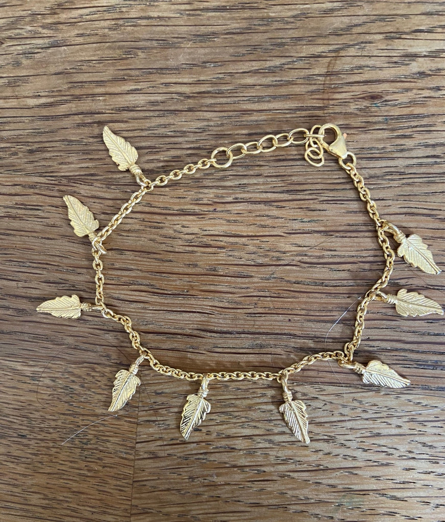 Feather chain bracelet Gold