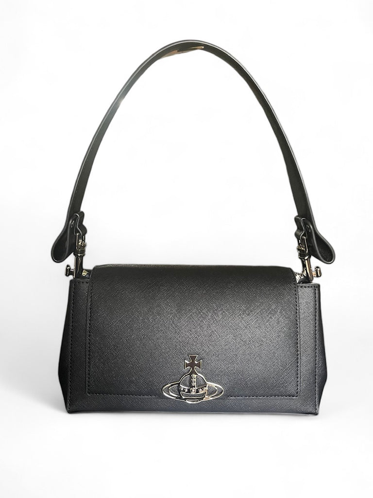 Vivienne Westwood Hazel Medium Handbag Black with silver ORB