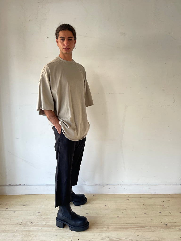 RICK OWENS SS24 KNIT T-SHIRT - TOMMY T PEARL