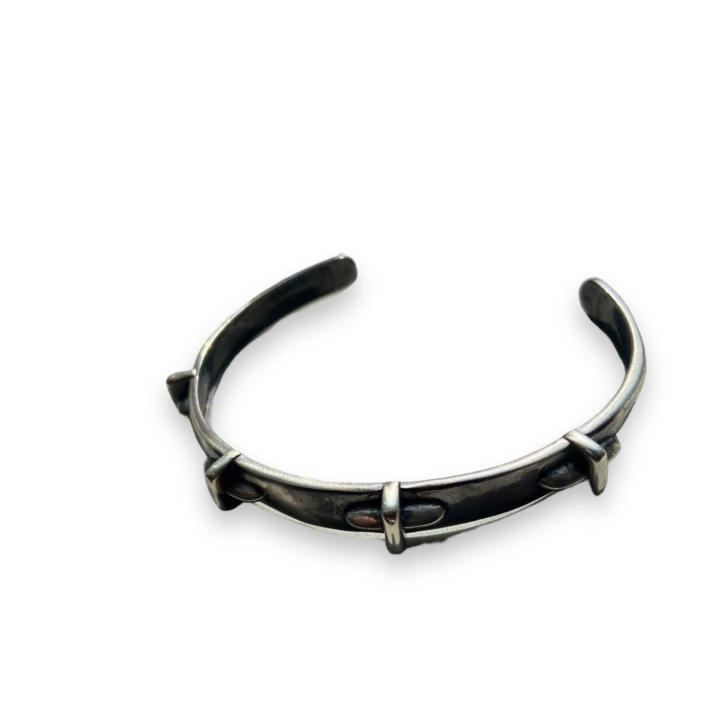 WDTS 925 Silver lightly oxidised Silver cross cuff bangle