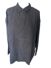 Rabens Saloner crinkled placket shirt Ellenor Black