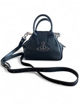 Vivienne Westwood Saffiano leather Mini Yasmine, Black silver orb