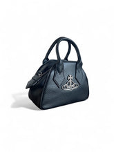 Vivienne Westwood Saffiano leather Mini Yasmine, Black silver orb