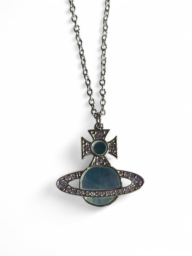 Vivienne Westwood Rina Pendant - Platinum / Violet Crystal